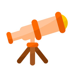 Telescope with a Tripod Illustration Isolated on White Background