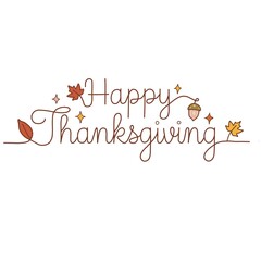 Naklejka premium Thanksgving text simple line and elements