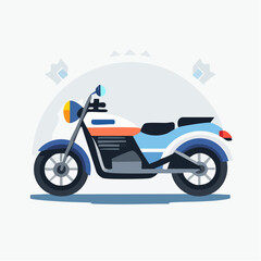 Police Motorcycle Flat Minimal Vector Icon