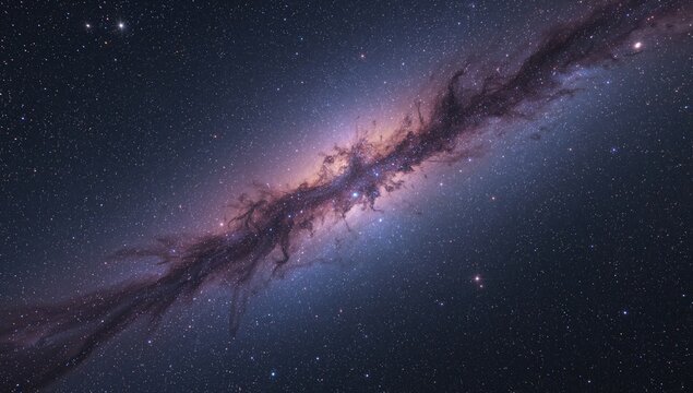 Vast cosmic landscape with a starfield and nebula, exploring the beauty of the universe