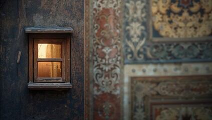 Obraz premium Narrow opening in an urban landscape, showcasing city life depth