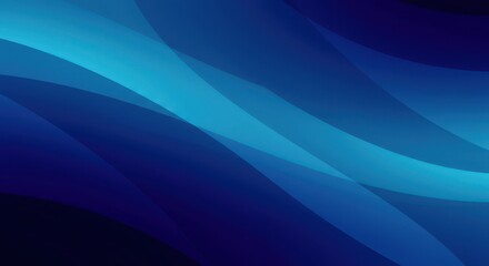 Obraz premium A soft, flowing abstract background with smooth transitions of various shades of deep blue, light azure, and subtle indigo hues, suitable for design concepts ,shades, graphic, blue