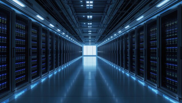 Massive data processing and networking in a server room, efficiency