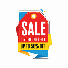 Red sale sign style sale label illustration