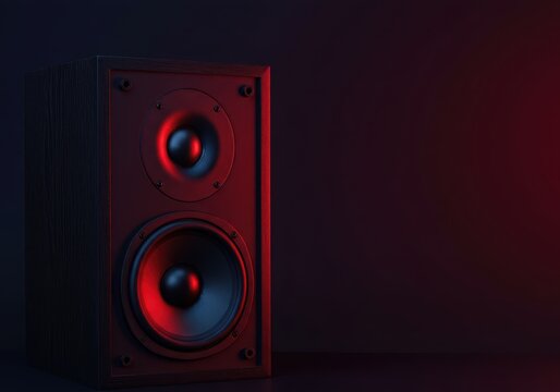 Professional audio loudspeaker cabinet isolated on a solid color background. High quality sound reproduction equipment for music listening ,studio, object, driver
