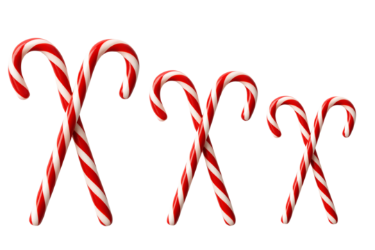 Candy Cane Duo, Isolated on transparent background, png - Powered by Adobe