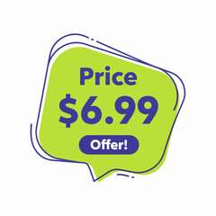 $6.99 price tag icon vectorized green