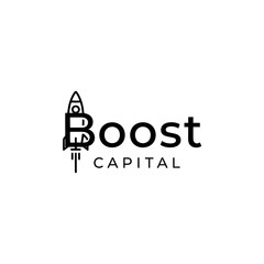Boost Capital Logo with Rocket Illustration.