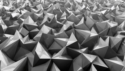 Monochrome triangular shapes in white and light gray, suitable for background design, texture for layout