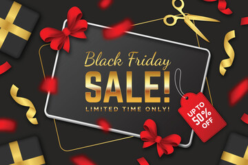 realistic black friday banner vector design illustration