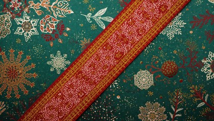 Colorful ribbon of ketupat raya, symbolic of festive celebration