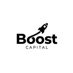 Boost Capital Logo with Rocket Launching Upwards.