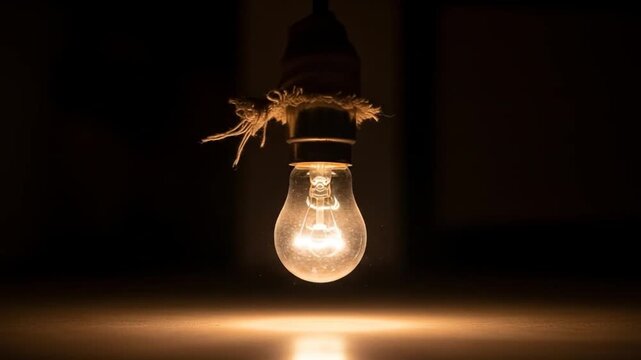 Illuminating moments: A compilation of glowing light bulbs in a dim setting