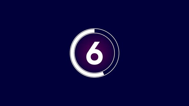 Countdown animation from 10 to 0 second. On transparent background with alpha channel A classic Hollywood movie countdown going from 10 to 0 in a loop