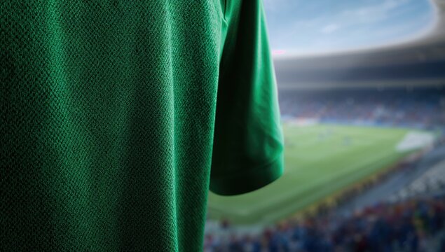 Green sports jersey fabric texture, suitable for athletic wear design,