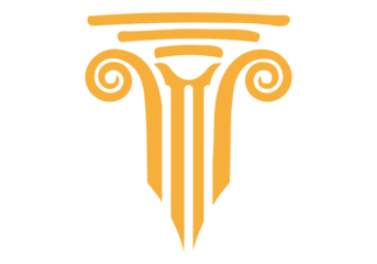 Set Stylized  Ionic Column logo PNG, Pillar Logo Template for Lawyer Firm Transparent Background