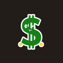 Big dollar currency symbol icon, wealth, cash, and financial power concept illustration.