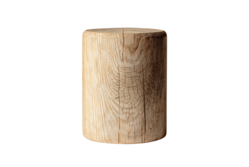 Rustic wooden cork stopper isolated on transparent background