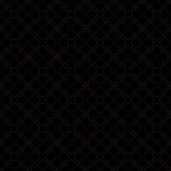 very dark subtle seamless pattern featuring a faint delicate ogee trellis of interlocking wavy gold lines on a solid black background creating a textured elegant and low contrast effect