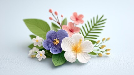 Fototapeta premium 8K resolution paper flowers showcase highly detailed textures in studio shot