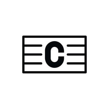 Captain Armband Icon Symbol Representing Leadership. Soccer and Sport Line Icon. Isolated Vector Clip Art.