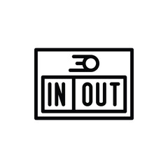 In and Out Scoreboard Icon with Motion Effect. Soccer and Sport Line Icon. Isolated Vector Clip Art.