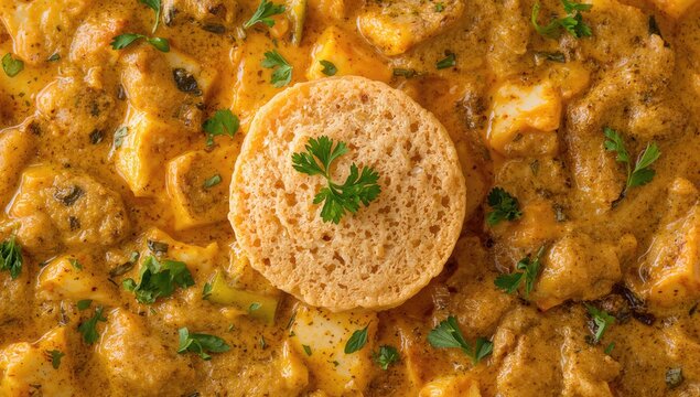 Yams Root Pancake paired with Curry Tofu, highlighting a fiber-dense choice