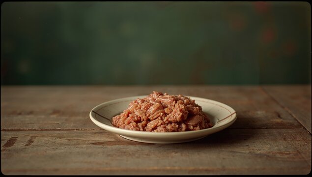 Vintage image of minced pork meat, protein-rich meal, healthy eating