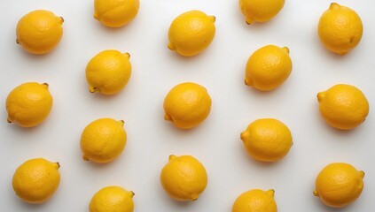 Ripe lemons arranged on a white background, ideal for culinary use