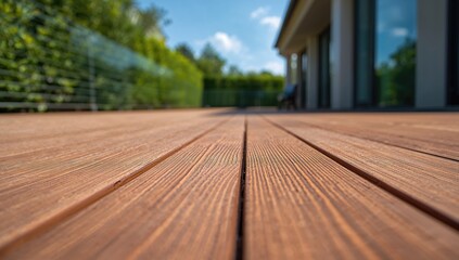 Fototapeta premium WPC decking boards, durable material for outdoor flooring, maintenance-free solution