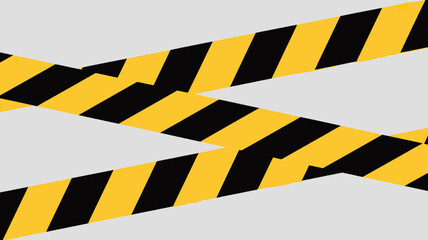 Yellow and black striped caution tapes crossing over a neutral light gray background, symbolizing warning, danger, or restriction.