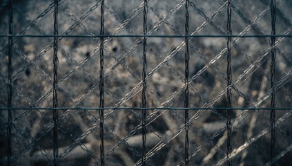 Metal grid fencing with a square design, suitable for structural safety applications