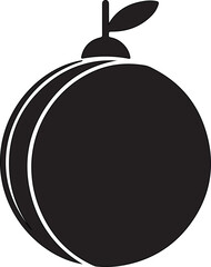 Obraz premium Orange fruit vector icon with a stem and single leaf representing healthy eating and fresh produce