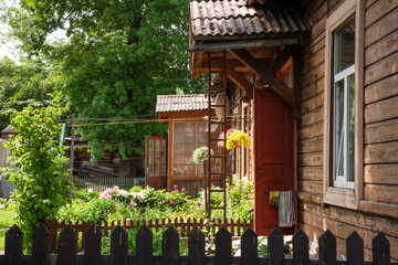Latvian farmstead in summer time