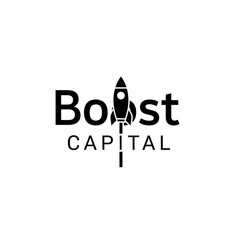 Boost Capital financial company logo with a rocket ship icon.
