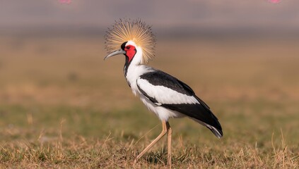 Secretary bird in the Serengeti Plains, a symbol of biodiversity preservation