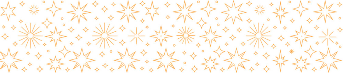 Obraz premium Orange starburst and sparkle pattern on white background