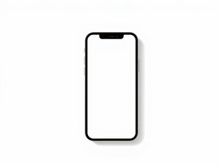 Smartphone with blank screen on white background for design purposes  