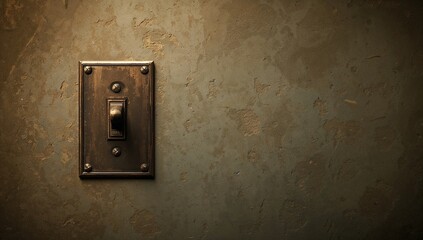Vintage Light Switch on a Textured Wall, a backdrop for editorial design