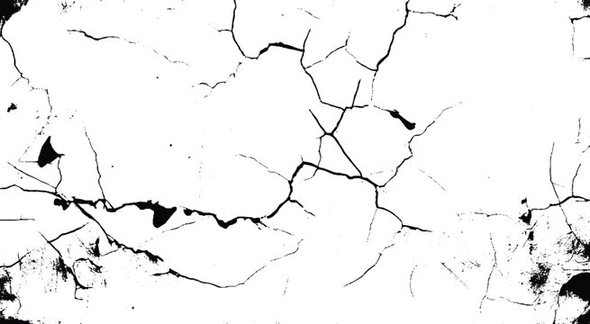 Wall crack black silhouettes, Surface cracks, earthquake effect. Ground split fracture line icon. Broken ground, wall, glass vector. 