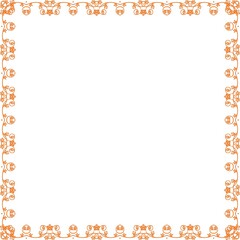 Simple Square Frame with White Background, Unique Style Frame, Border Frame and Unique Photo Frame, Orange Amazing Square Frame