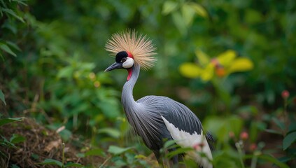 Grey Crowned Crane in a natural habitat, emphasizing preservation efforts
