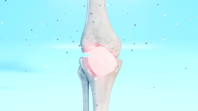 knee undergoing the healing process, knee pain, joint disorder, cartilage damage, Joint inflammation, Joint health 3D rendered Medical Animation 
