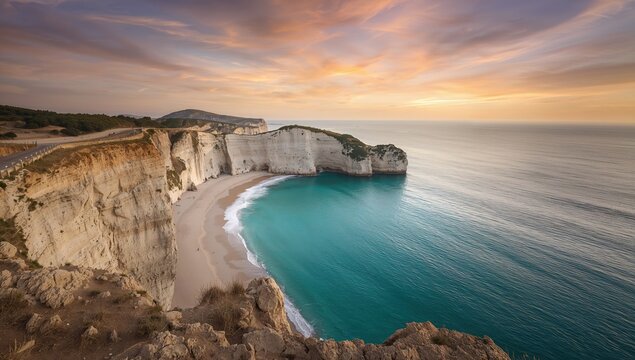 Sunrise illuminating the Scala dei Turchi, showcasing seasonal change