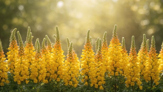 Rows of yellow Snapdragons, vibrant floral display, seasonal change