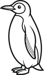 Penguin Single Design Illustration. Minimal Penguin Line Art. Penguin Outline Single Artwork. Cute Penguin Graphic Design. Penguin Single Drawing Concept. Standing Penguin Illustration Set