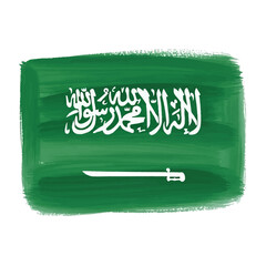 Vibrant watercolor design of the Saudi Arabia flag for national pride, cultural events, and patriotic celebrations during national holidays
