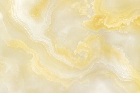 Soft Yellow Onyx Texture with Creamy White Swirls: A Smooth and Luminous Natural Stone Background for Elegant and Luxurious Interior Design.