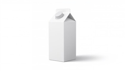 White 1 liter milk carton with lid, suitable for food safety and storage