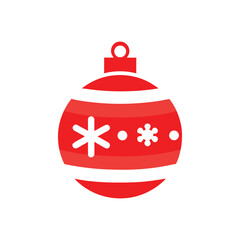 Festive Red Christmas Ornament with Snowflake Design